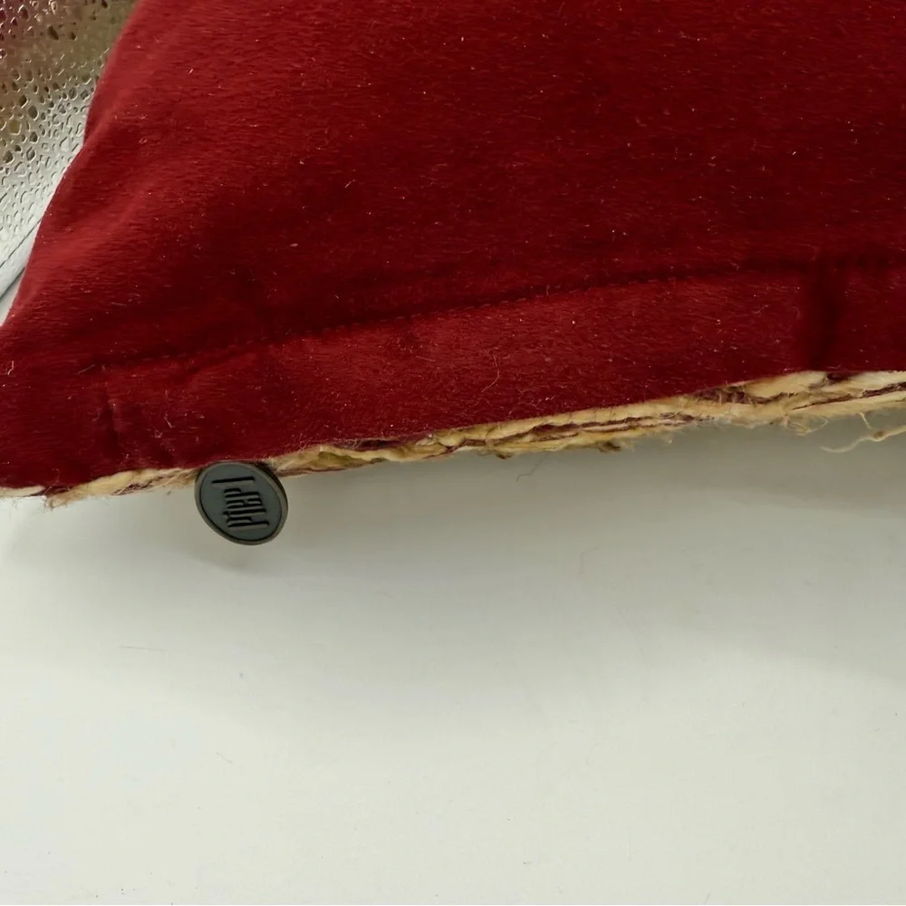 Pier 1 Imports Throw Pillow Made in India Size 12 X 18 Medallion Gold Maroon